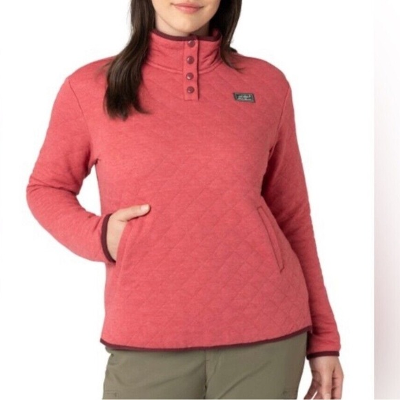 Eddie Bauer Quilted Mock Neck Sweater Mulberry Sz XL - Picture 3 of 10